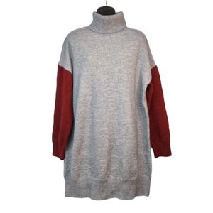 C+D+M Women's Gray Burgundy Turtle Neck Sweater Size XL